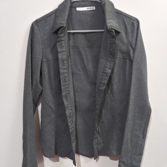 Necessary Objects Grey Button Down - Picture 2 of 4